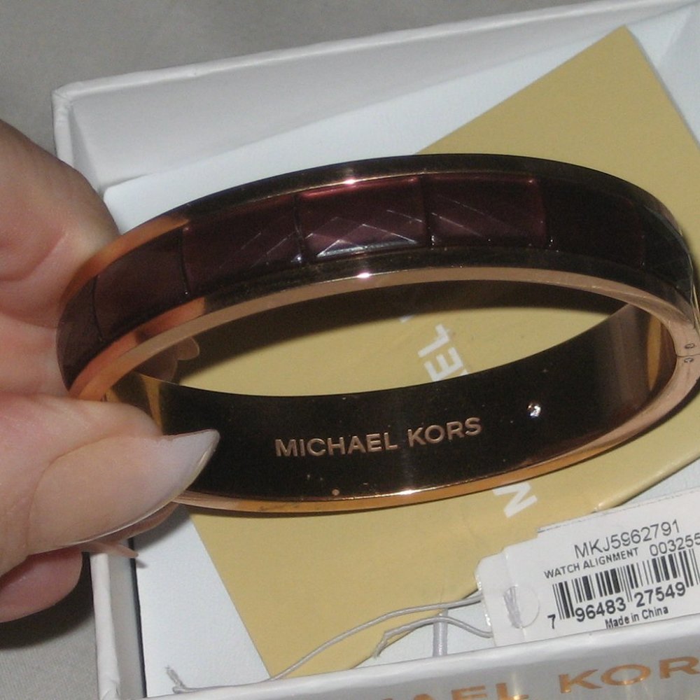 MICHAEL KORS BANGLE BRACELET PLUM STONES JEWELRY